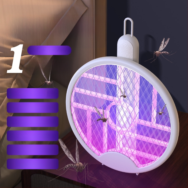 2-in-1 Elektriskais Mušas Atbaidītājs un Lampa, Uzlāde, Noņemama Baterija, Efektīva Platība 61 m²+, Akumulatora Darbības Laiks >12 h