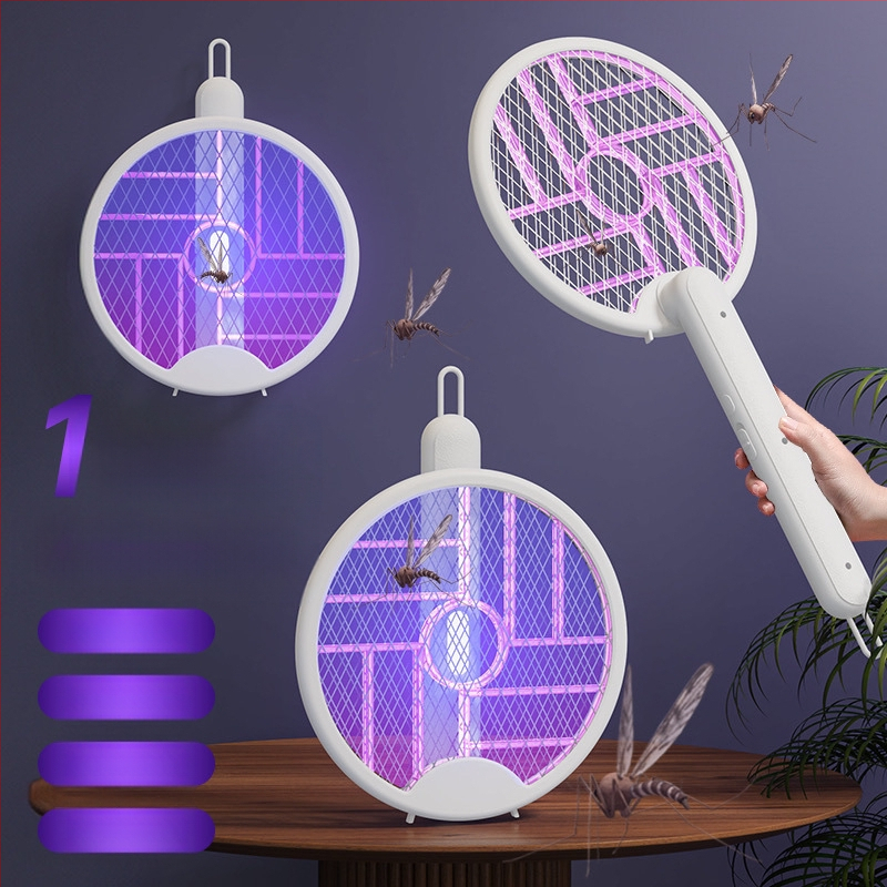 2-in-1 Elektriskais Mušas Atbaidītājs un Lampa, Uzlāde, Noņemama Baterija, Efektīva Platība 61 m²+, Akumulatora Darbības Laiks >12 h