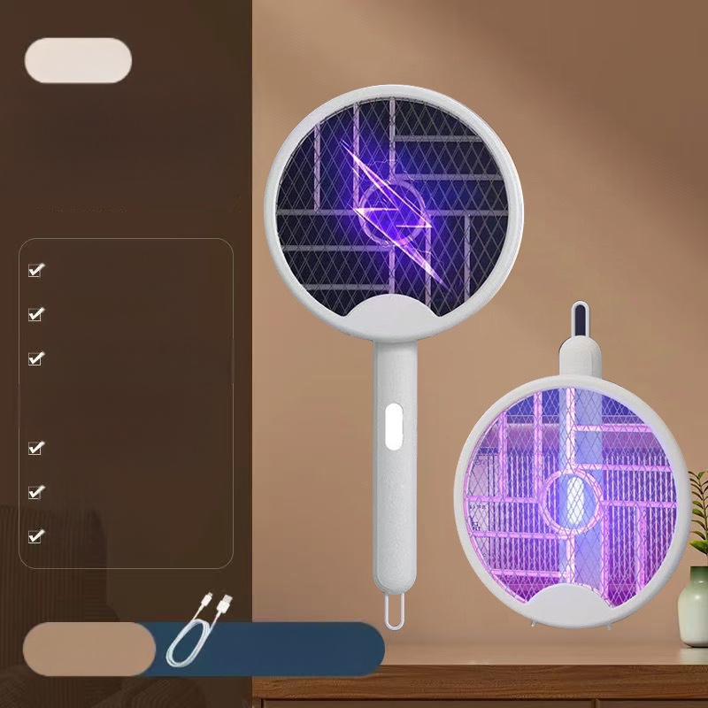 2-in-1 Elektriskais Mušas Atbaidītājs un Lampa, Uzlāde, Noņemama Baterija, Efektīva Platība 61 m²+, Akumulatora Darbības Laiks >12 h