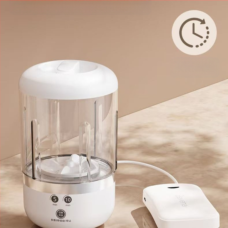 Mini veļas mazgāšanas mašīna apakšveļai – USB uzlāde, 7.4 V, 450 apgr/min, mazāk nekā 2 stundas, mehāniska darbība