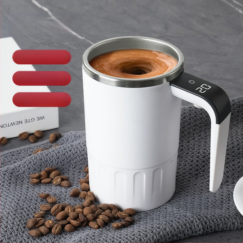 Cană shaker din oțel inoxidabil cu motor electric pentru pudră de proteine — cană de cafea portabilă (320 g, oțel inoxidabil, motor electric, imprimare logo disponibil)