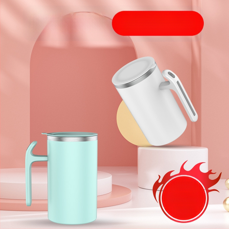 Cană de cafea cu amestec automat și rotire magnetică, oțel inoxidabil 304, 320 g, logo personalizabil