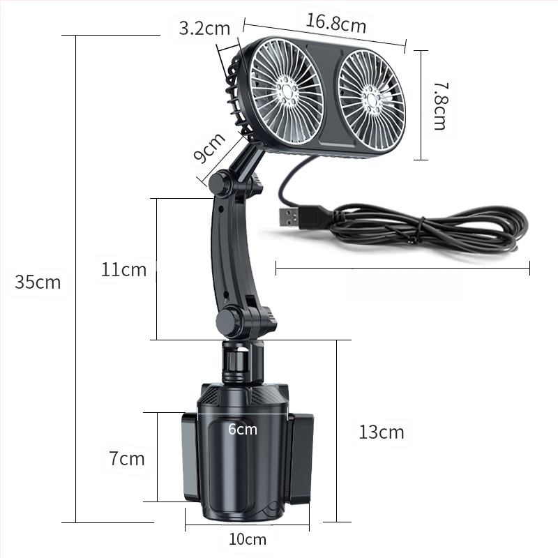 Automobilio ventiliatorius su daugiafunkciniu puodelio laikikliu, ABS korpusas, modelis 9056, skirtas prietaisų skydeliui, individualizavimas pagal užsakymą