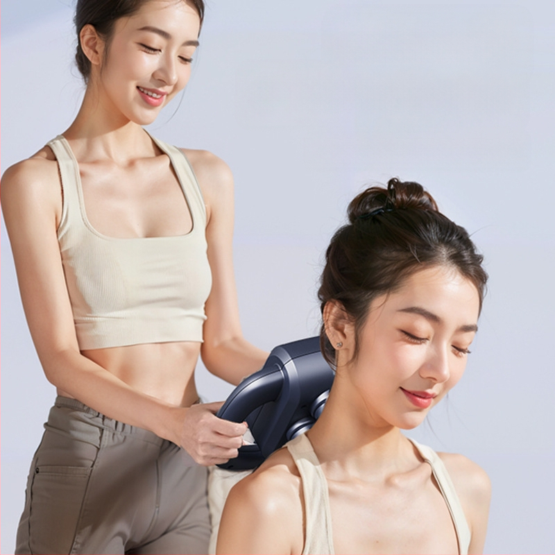 Šešių galvų fascijos masažo ginklas raumenims – LCD ekranas, daug lygių reguliavimų, automatinis išjungimas, įmontuota baterija 1200–2000 mAh, 3–6 valandos, triukšmo lygis 36–45 dB