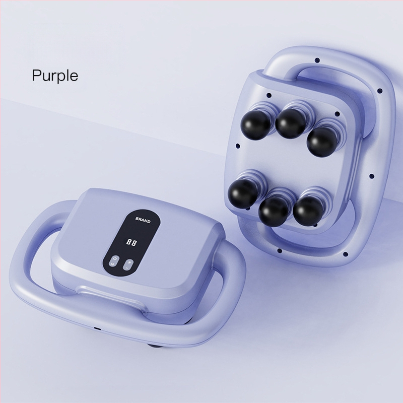 Šešių galvų fascijos masažo ginklas raumenims – LCD ekranas, daug lygių reguliavimų, automatinis išjungimas, įmontuota baterija 1200–2000 mAh, 3–6 valandos, triukšmo lygis 36–45 dB