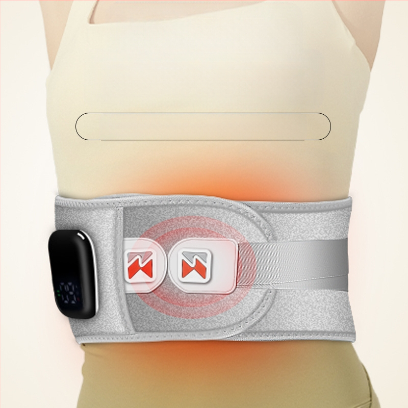 Ασύρματη θερμαινόμενη ζώνη μέσης με δόνηση και θεραπεία με κόκκινο φως, USB τροφοδοσία, 3 ταχύτητες, 8+ κεφαλές μασάζ, θερμή συμπίεση