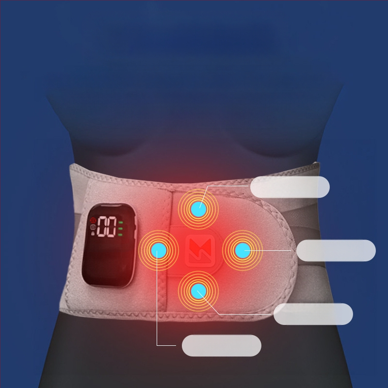 Masaj pentru talie fără fir cu alimentare USB, control tip computer, 3 trepte, vibrație și compresie caldă, 8+ capete de masaj, suport cu placă din oțel încălzită, lansare 2024