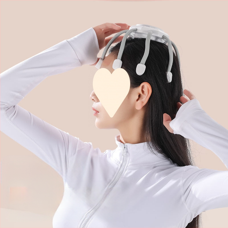 Bandă de masaj pentru cap cu baterie reîncărcabilă, control prin buton, masaj de frământare, transmisie variabilă continuă