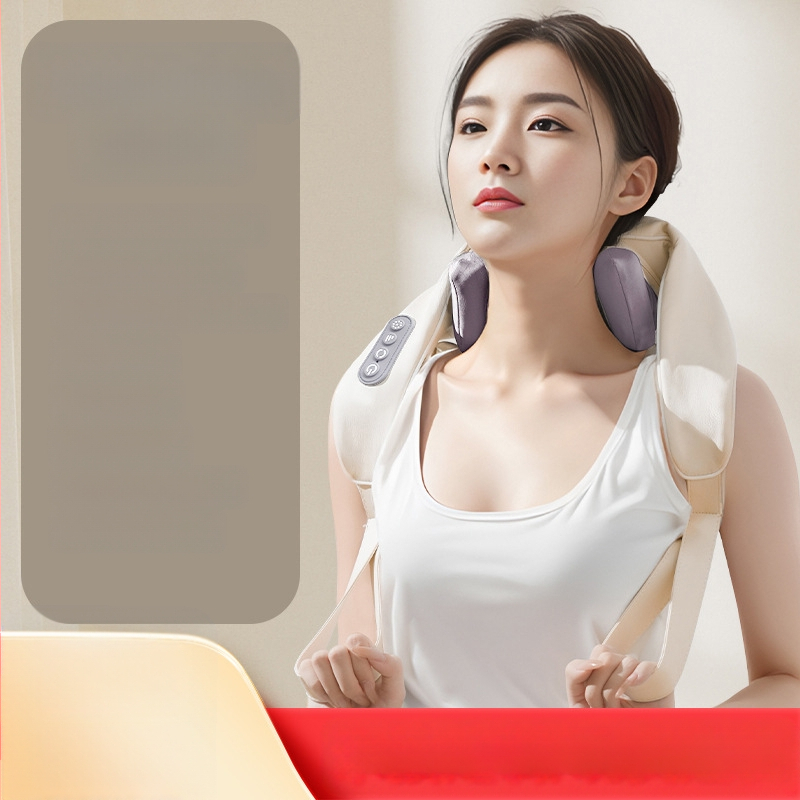 Bezvadu kakla masieris ar mīcīšanas funkciju, karsto kompresiju un infrasarkano terapiju, 6 galviņas, uzlādējams modelis 106