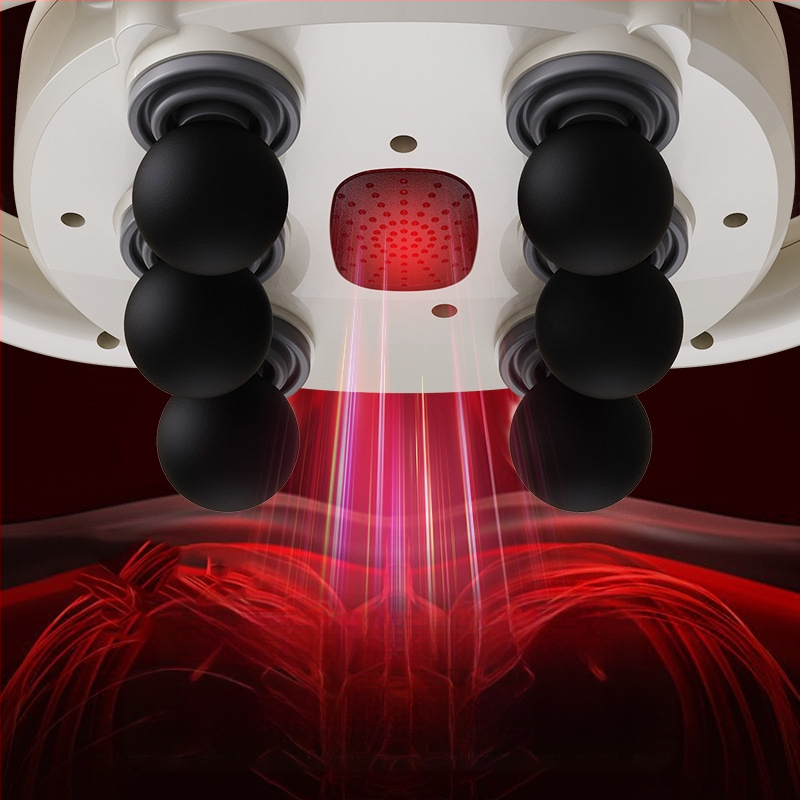 Šešių galvų kaklo masažuoklis su LCD, bešepelių variklis, 5+ greičiai, įmontuota baterija, veikimo laikas 1–3 valandos