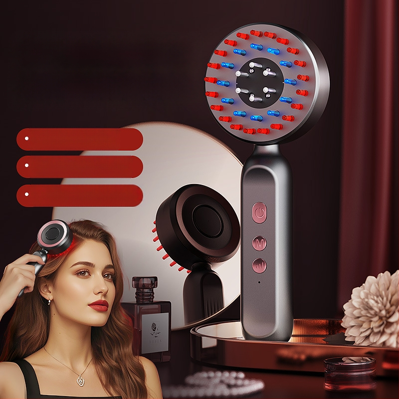 Galvas masāžas ķemme ar USB barošanu, 3 ātrumi vibrācijas, modelis KX-330