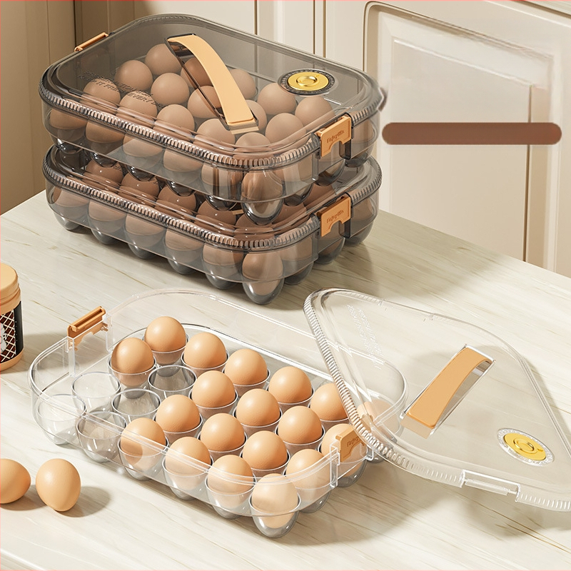 Кутия за яйца за хладилник – проста пластмасова кутия за съхранение на яйца, запазва яйцата пресни, с уплътнение