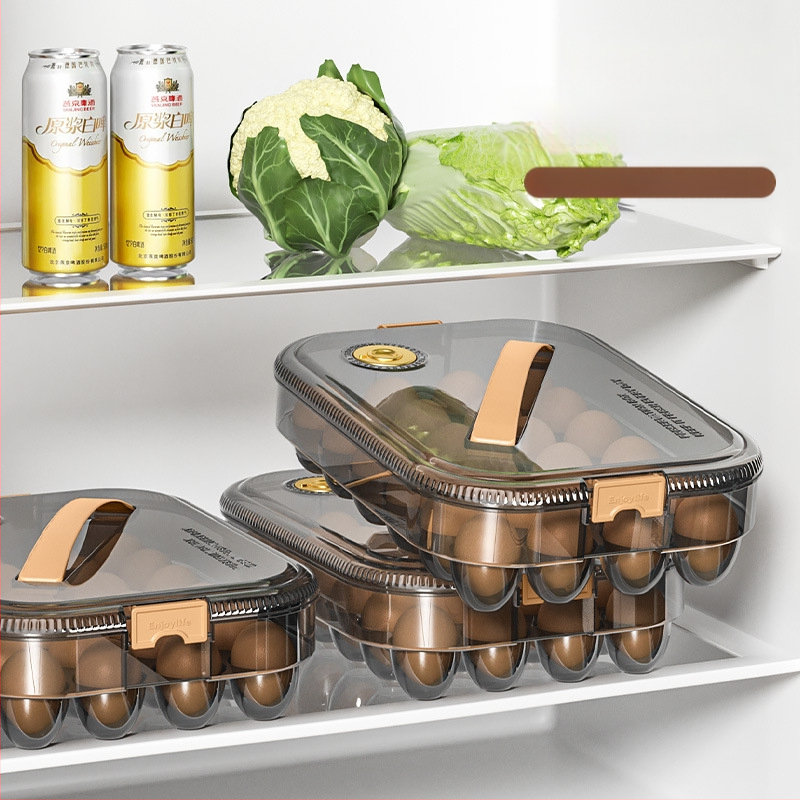 Кутия за яйца за хладилник – проста пластмасова кутия за съхранение на яйца, запазва яйцата пресни, с уплътнение