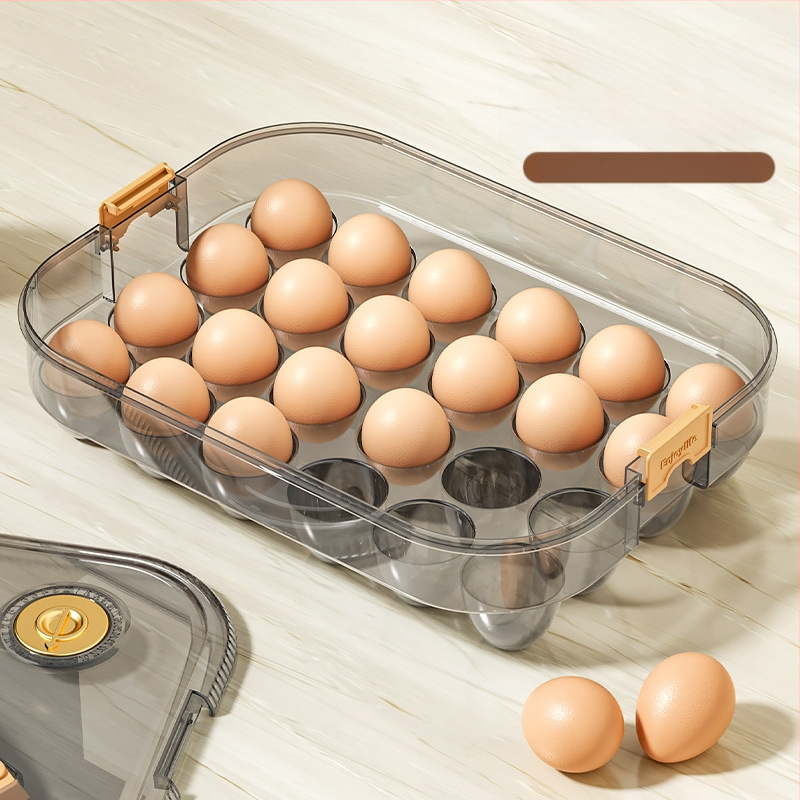 Кутия за яйца за хладилник – проста пластмасова кутия за съхранение на яйца, запазва яйцата пресни, с уплътнение