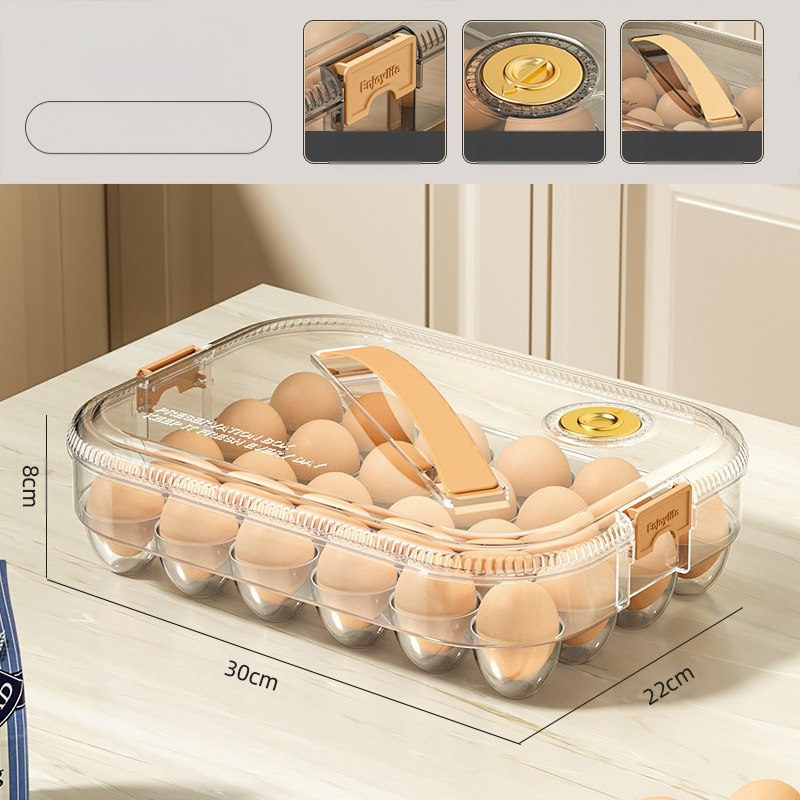 Кутия за яйца за хладилник – проста пластмасова кутия за съхранение на яйца, запазва яйцата пресни, с уплътнение