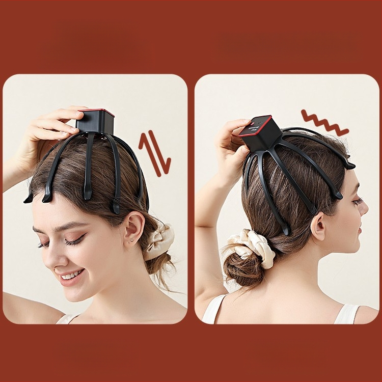 Galvos masažuoklis su vibracija, relaksacijai ir miegui – įkraunamas, visiškai automatinis, daugiadimensinis dizainas