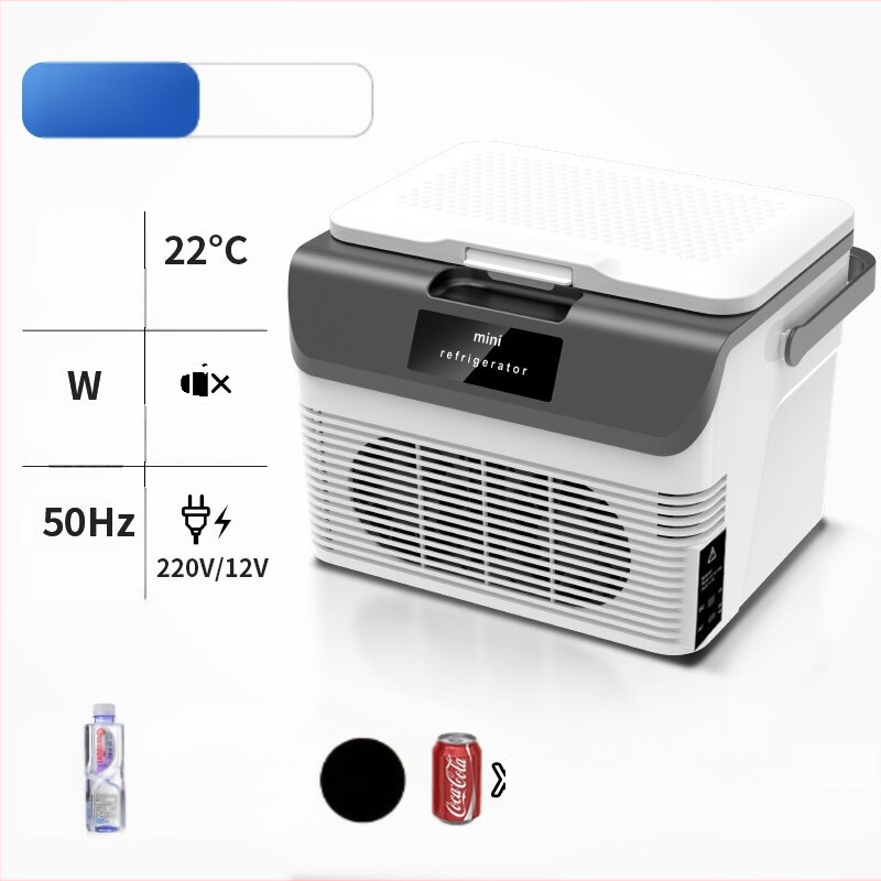 Автомобилен хладилник със полупроводникова технология, двустранно използване за автомобил и дом; 11-15 л, 55-63 W, DC12V/24V и AC 220-240V, охлаждане до -9°C, отопление до 65°C