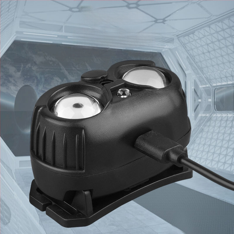 LED galvos žibintas su USB įkrovimu, atsparus vandeniui, 10 m atstumas, 20 valandų veikimo laikas