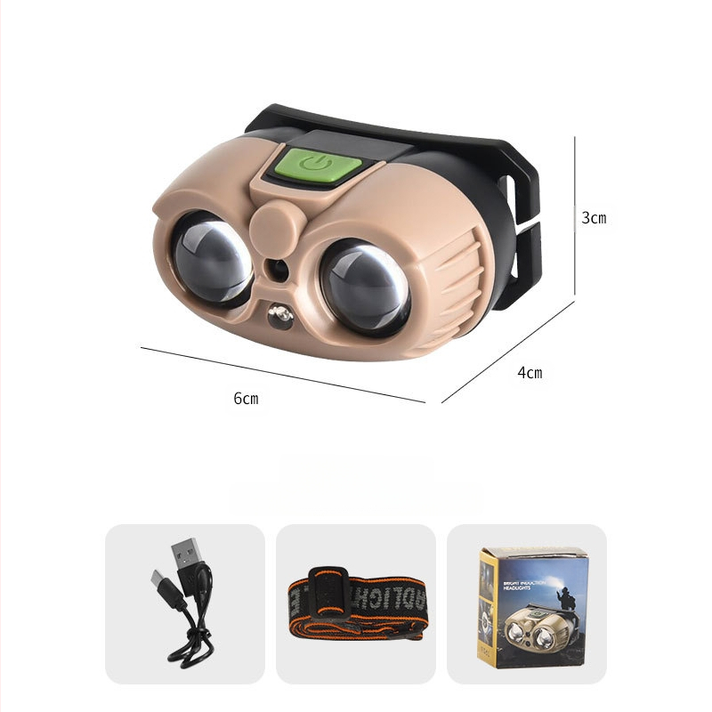 LED galvos žibintas su USB įkrovimu, atsparus vandeniui, 10 m atstumas, 20 valandų veikimo laikas