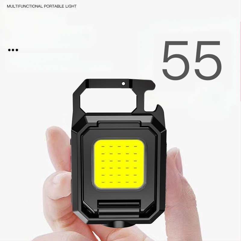 Trijų galvų LED žibintuvas raktams su COB LED, aliuminio lydinio korpusas, 800 mAh baterija, 5W, spindulys iki 50 m