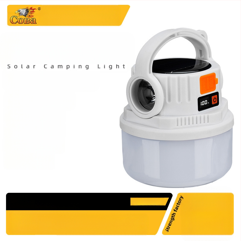 Coolba Кампинг светлина с 2835 LED светодиоди, слънчево зареждане, бутонен превключвател