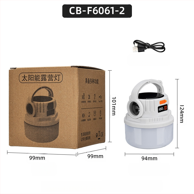 Coolba Кампинг светлина с 2835 LED светодиоди, слънчево зареждане, бутонен превключвател