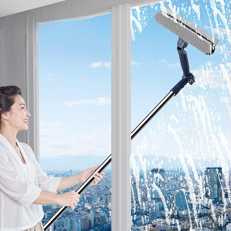 Nerūdijančio plieno dvipusis langų valytuvas ir stiklo skrapas namų naudojimui