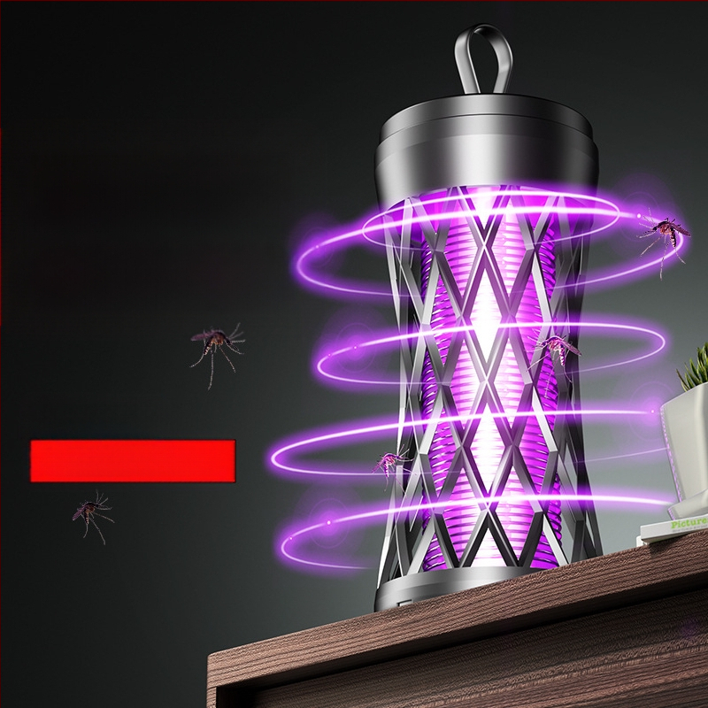 Λαμπτήρας κουνουπιών με ηλεκτρικό σοκ, επαναφορτιζόμενος, LED φως, ABS περίβλημα, αλουμινένιο πλέγμα, ενσωματωμένη μπαταρία 1001–1600 mAh, εμβέλεια μέχρι 10 m²