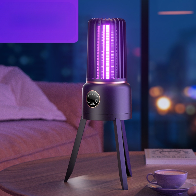 Λάμπα εξόντωσης κουνουπιών για εσωτερική/εξωτερική χρήση — παγίδα LED με φως και ηλεκτρικό σοκ, ενσωματωμένη μπαταρία 2000–2500mAh, κάλυψη 11–20㎡