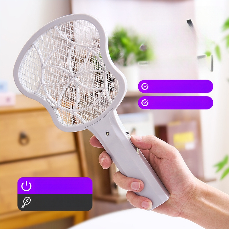 Ηλεκτρική ρακέτα κουνουπιών χειρός με LED, αλουμινένιο δίκτυ, μη περιστρεφόμενη κεφαλή, κατάλληλη για έως 10 m², χωρίς ενσωματωμένη μπαταρία