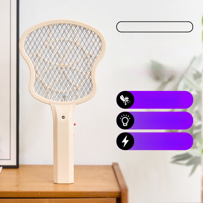 Ηλεκτρική ρακέτα κουνουπιών χειρός με LED, αλουμινένιο δίκτυ, μη περιστρεφόμενη κεφαλή, κατάλληλη για έως 10 m², χωρίς ενσωματωμένη μπαταρία