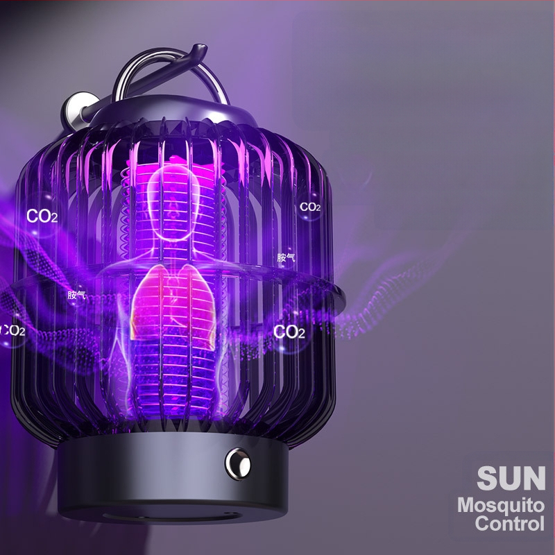 Λαμπτήρας εξολόθρευτής κουνουπιών με ηλεκτρικό χτύπημα, στυλ κλουβιού πουλιού, με ενσωματωμένη μπαταρία, LED περιβαλλοντικό φως, κάλυψη 21–30㎡, φόρτιση σε 1 ώρα