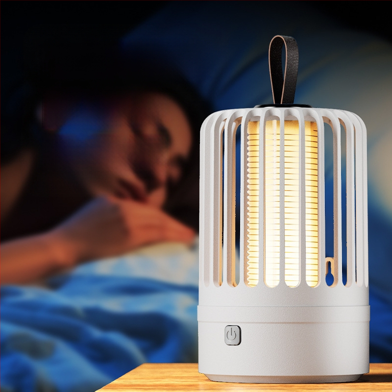 Λάμπα εξόντωσης κουνουπιών με ενσωματωμένη μπαταρία, USB επαναφορτιζόμενη, 360° ηλεκτρικό σοκ και παγίδα φωτεινών κυμάτων, εσωτερική/εξωτερική χρήση, κάλυψη 21–30㎡