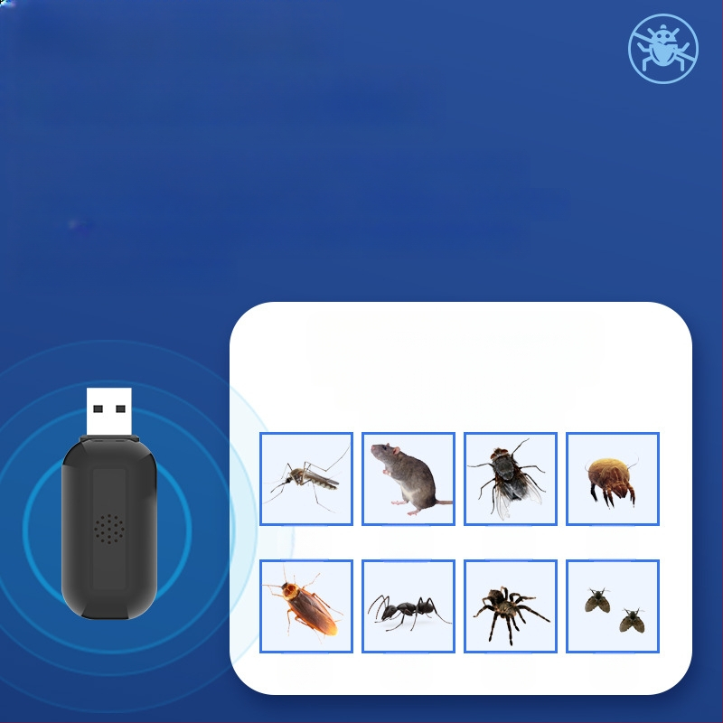 C20 Daugiafunkcinis insektų atbaidytuvas — tylus garso bangų atbaidytuvas uodams ir tarakonams, USB maitinimas, 5W/5V