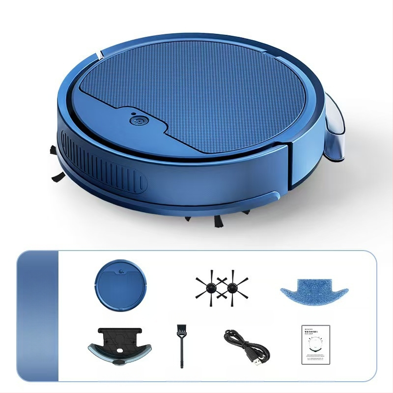 Visas vienos valymo roboto: siurbimas, plovimas ir šluostymas; modelis 888, atsitiktinė navigacija, 3.7V USB 9W, siurbimo galia <1000 Pa, plotas 70–90 m², veikimo laikas 0–60 min
