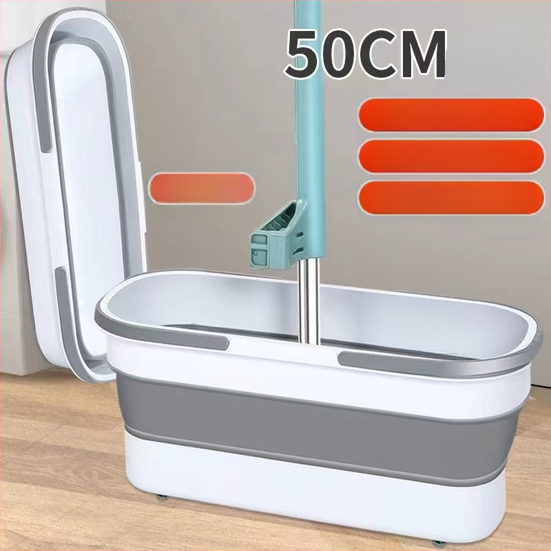 Αναδιπλόμενος κάδος σφουγγαρίστρας για οικιακή χρήση, ράβδος σφουγγαρίστρας από ανοξείδωτο χάλυβα, απορροφητικός και πλένεται