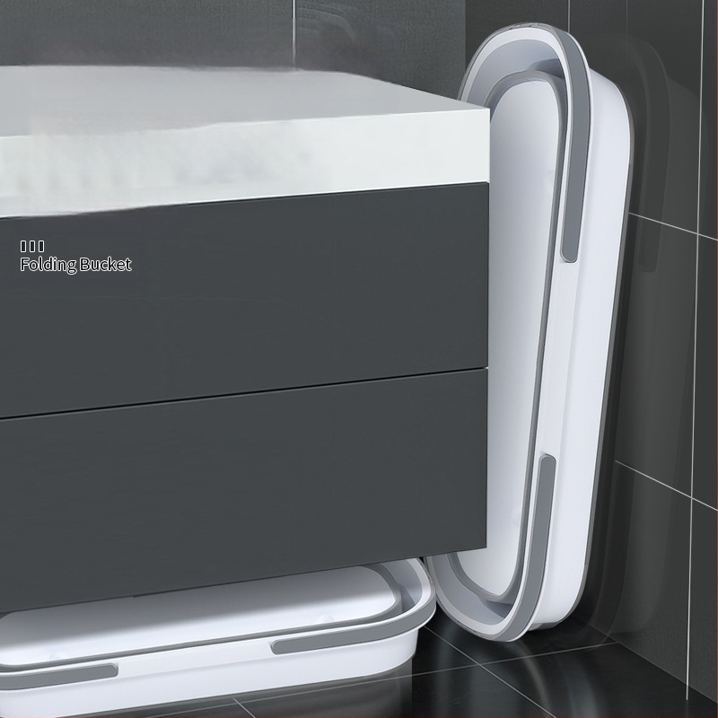 Αναδιπλόμενος κάδος σφουγγαρίστρας για οικιακή χρήση, ράβδος σφουγγαρίστρας από ανοξείδωτο χάλυβα, απορροφητικός και πλένεται