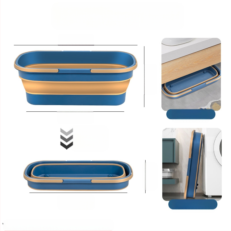 Αναδιπλόμενος κάδος σφουγγαρίστρας για οικιακή χρήση, ράβδος σφουγγαρίστρας από ανοξείδωτο χάλυβα, απορροφητικός και πλένεται