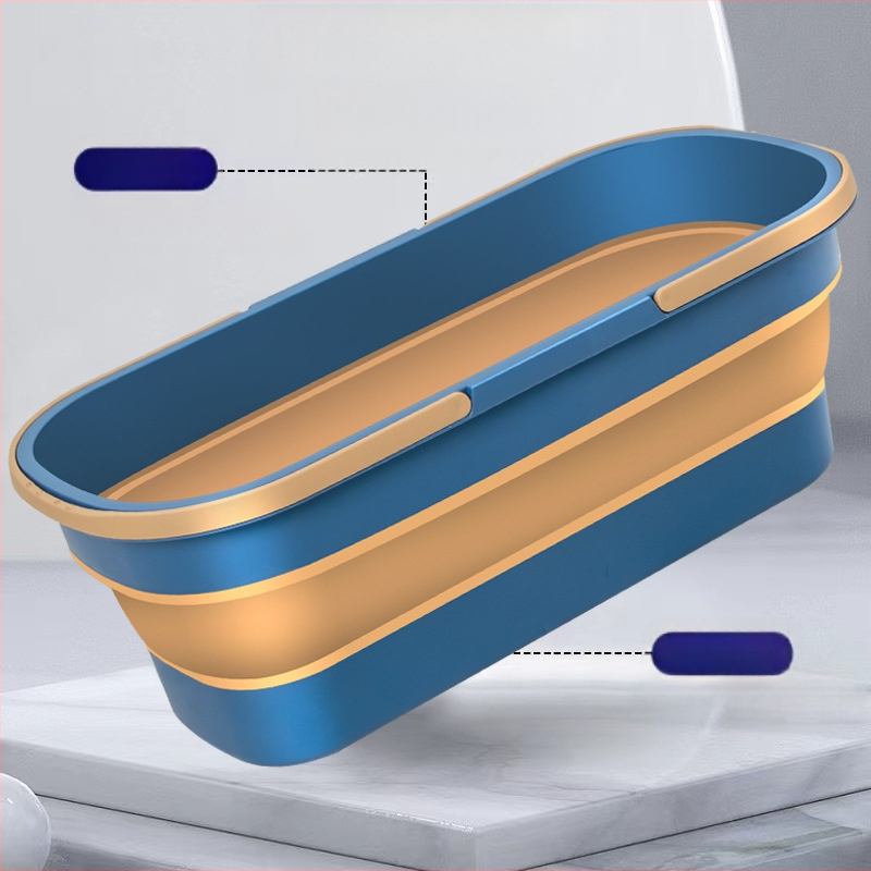 Αναδιπλόμενος κάδος σφουγγαρίστρας για οικιακή χρήση, ράβδος σφουγγαρίστρας από ανοξείδωτο χάλυβα, απορροφητικός και πλένεται