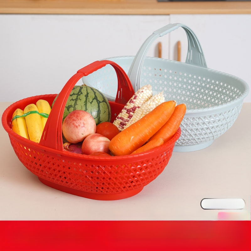 Pirkinių krepšys: plastikinis krepšys su bambuko imitacija, nešiojamas, 10 kg apkrova, drenavimo krepšys