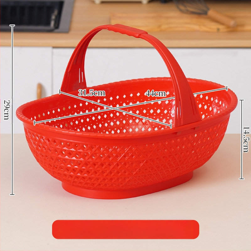 Pirkinių krepšys: plastikinis krepšys su bambuko imitacija, nešiojamas, 10 kg apkrova, drenavimo krepšys