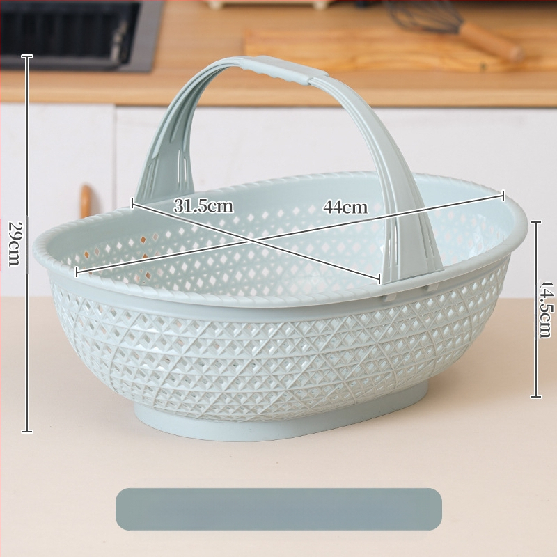 Pirkinių krepšys: plastikinis krepšys su bambuko imitacija, nešiojamas, 10 kg apkrova, drenavimo krepšys