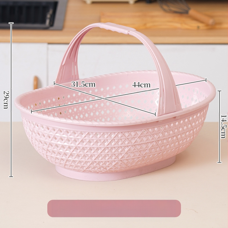 Pirkinių krepšys: plastikinis krepšys su bambuko imitacija, nešiojamas, 10 kg apkrova, drenavimo krepšys