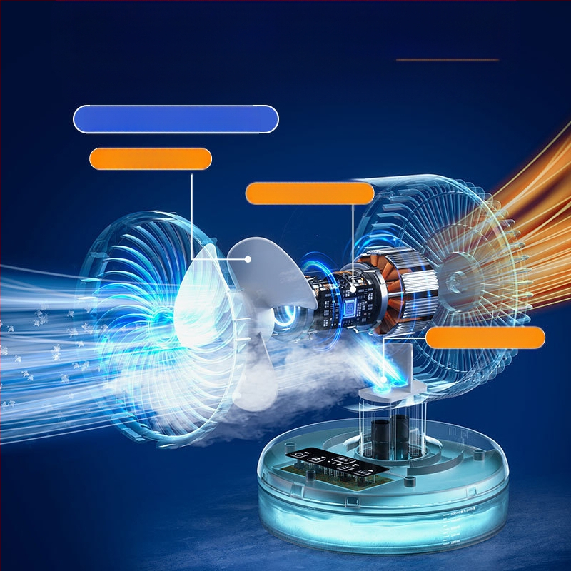 USB stalinis sulankstomas oro cirkuliacijos ventiliatorius, tylus turbinos dizainas, 3 greičiai, 21×21×32 cm