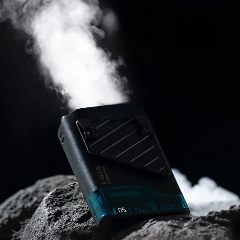 Be mentelių kaklo ventiliatorius su turbina, aukštos spartos lauko aušinimas, 4000 mAh įmontuota baterija, modelis ZAY-F020, įkraunamas, veikimo laikas 1-3 valandos, drėkina ir valo orą