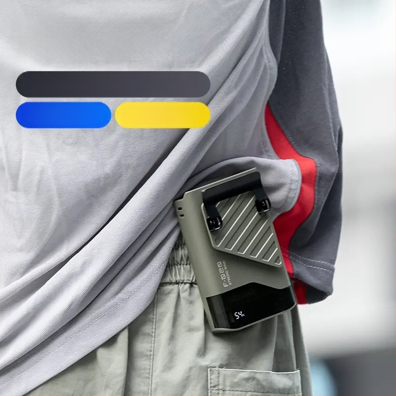 Be mentelių kaklo ventiliatorius su turbina, aukštos spartos lauko aušinimas, 4000 mAh įmontuota baterija, modelis ZAY-F020, įkraunamas, veikimo laikas 1-3 valandos, drėkina ir valo orą