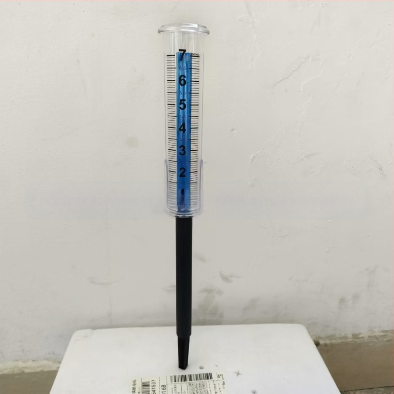 Plastikinis lietaus matuvas su matavimo taurele, 7 colių skalė, modelis B001, svoris 0,1 kg, lauko naudojimui