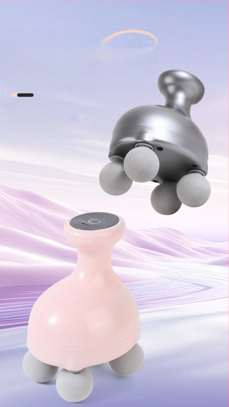 Ručný fascia Gun masér na krk, plecia a celé telo, 4 hlavový elektrický perkusný masér s LCD, 5+ rýchlosti, vstavaná batéria 500–800 mAh, hlučnosť 46–70 dB