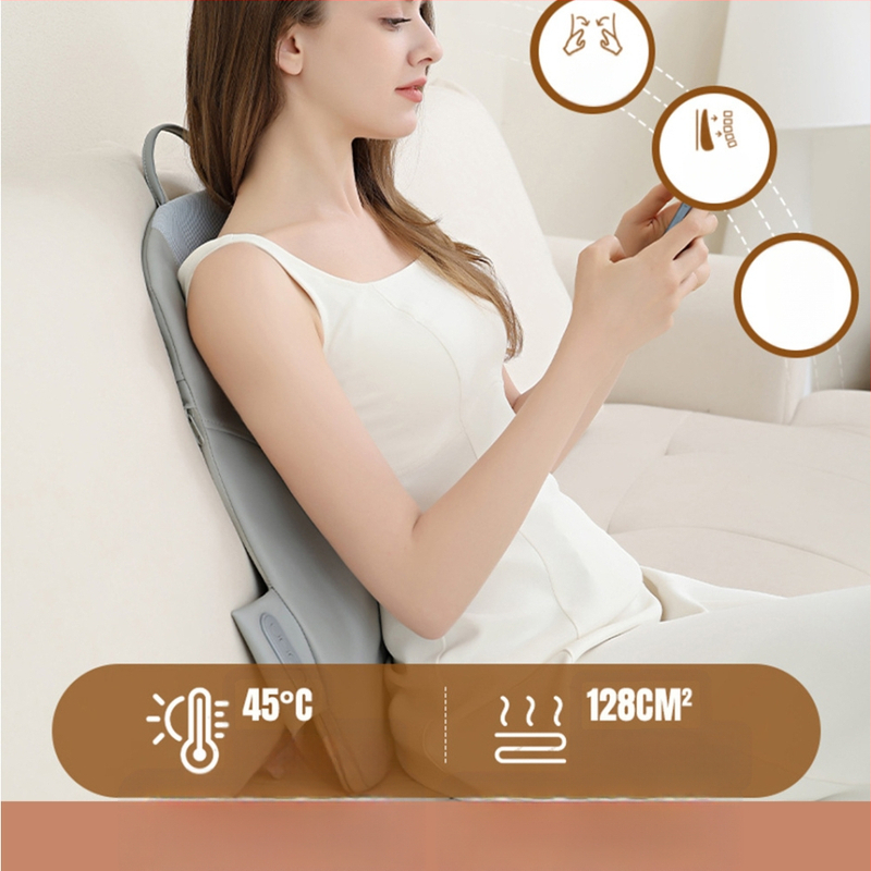 Juosmens ir nugaros masažo pagalvė su 2 masažo galvutėmis, minkymas, raudonosios šviesos šildymo kompresas, infraraudonųjų spindulių terapija, namų ir automobilio naudojimui