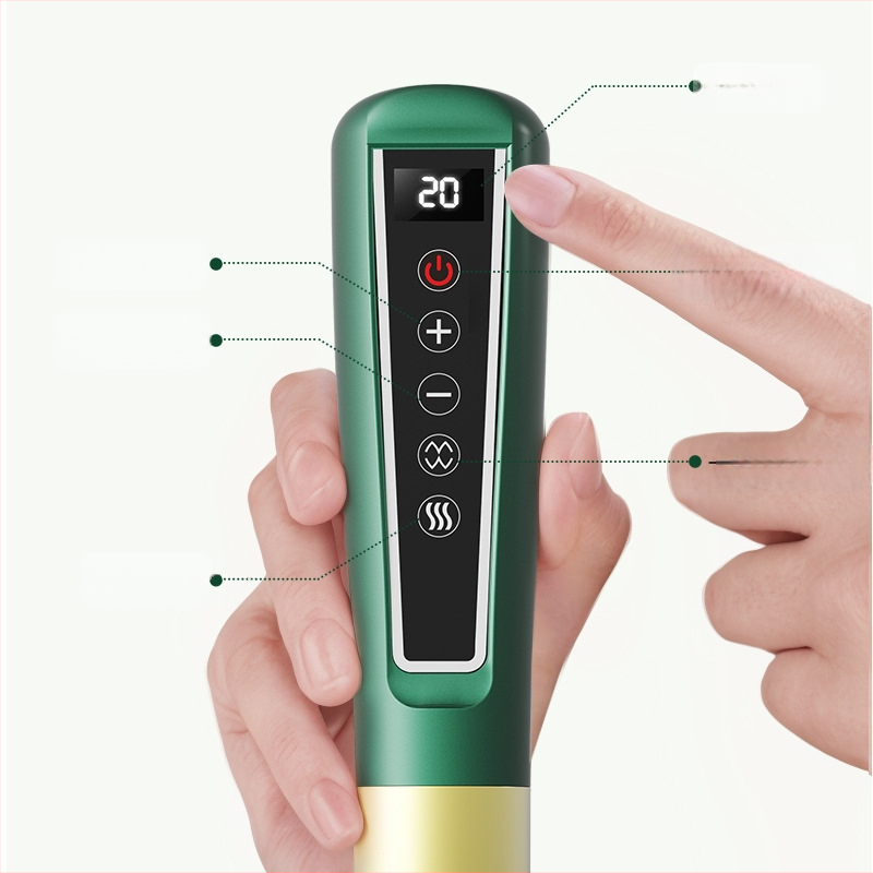 Gudra neigiamā spiediena kupešanas un skrāpēšanas ierīce ar apkuri, meridiānu birsti, uzlādi un pogas vadību